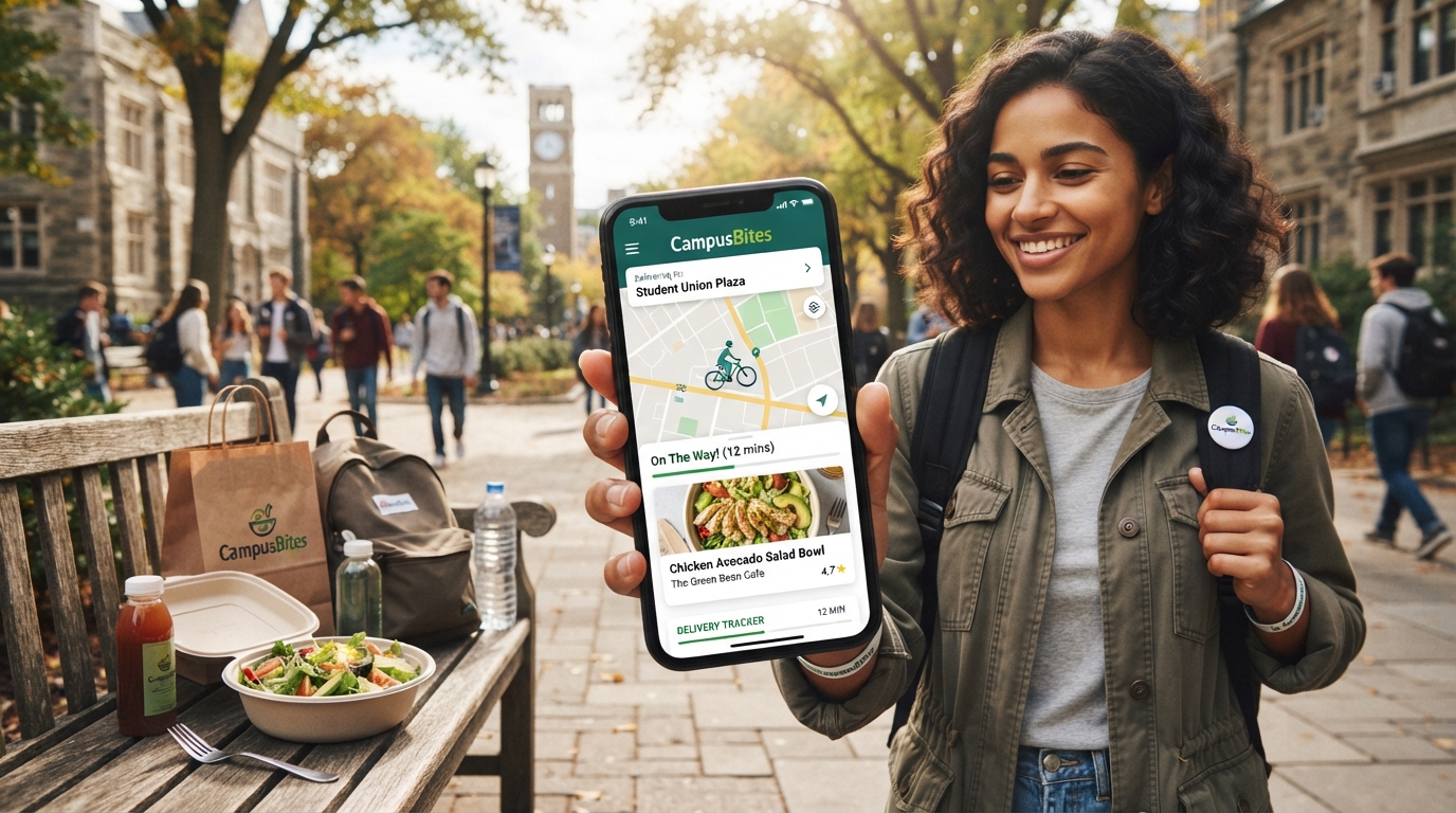 Campus food delivery app promo